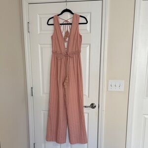 Tularosa Pink Striped Jumpsuit